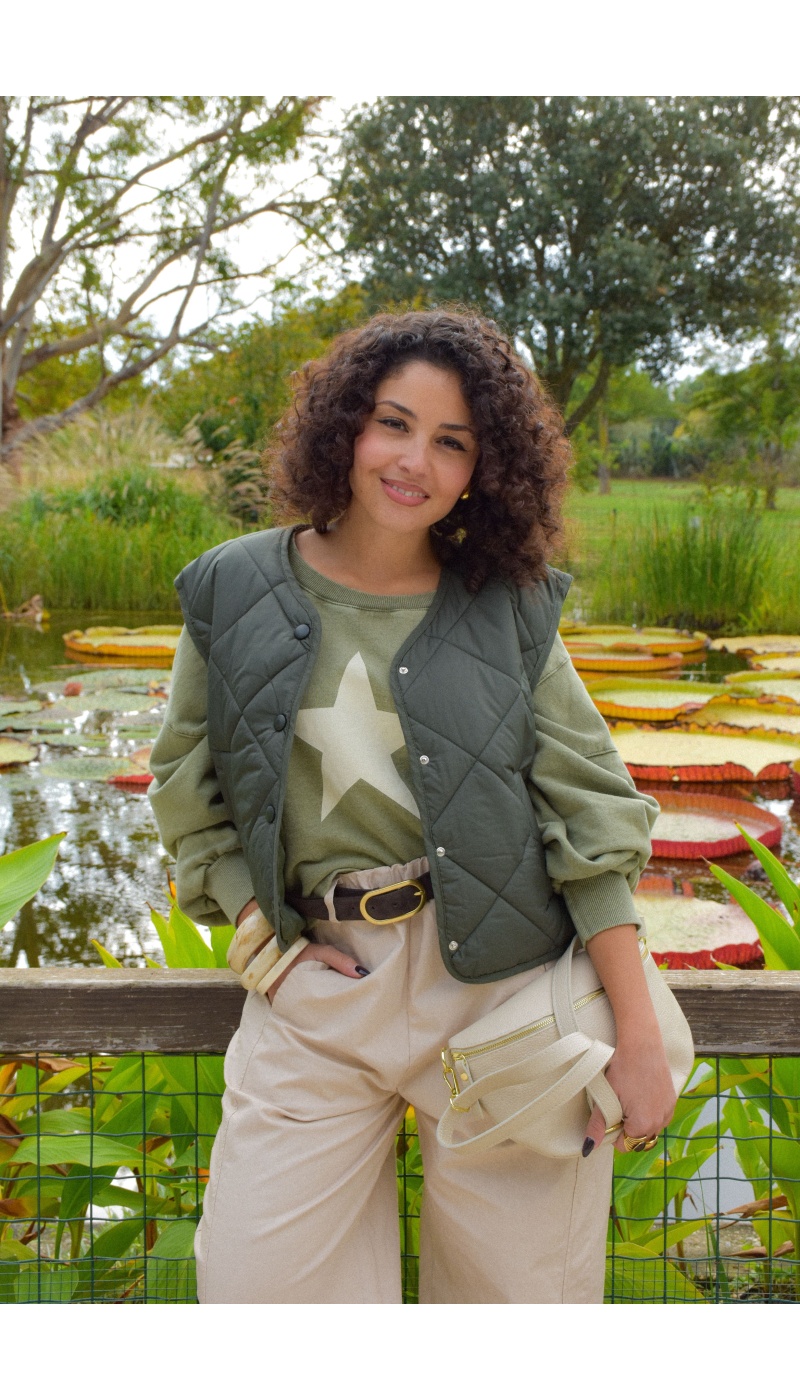 Veste Matelassée Kaki ADRIANA Veste Matelassée Kaki ADRIANA