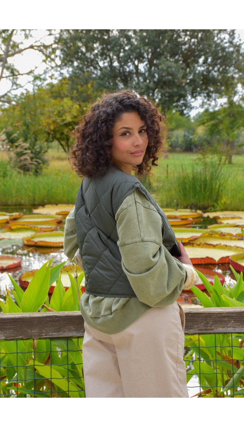 Veste Matelassée Kaki ADRIANA Veste Matelassée Kaki ADRIANA