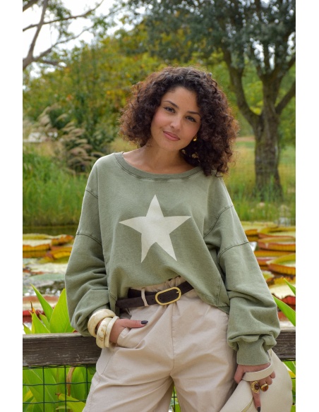 Pull Etoile Kaki Banditas ANTIGUA