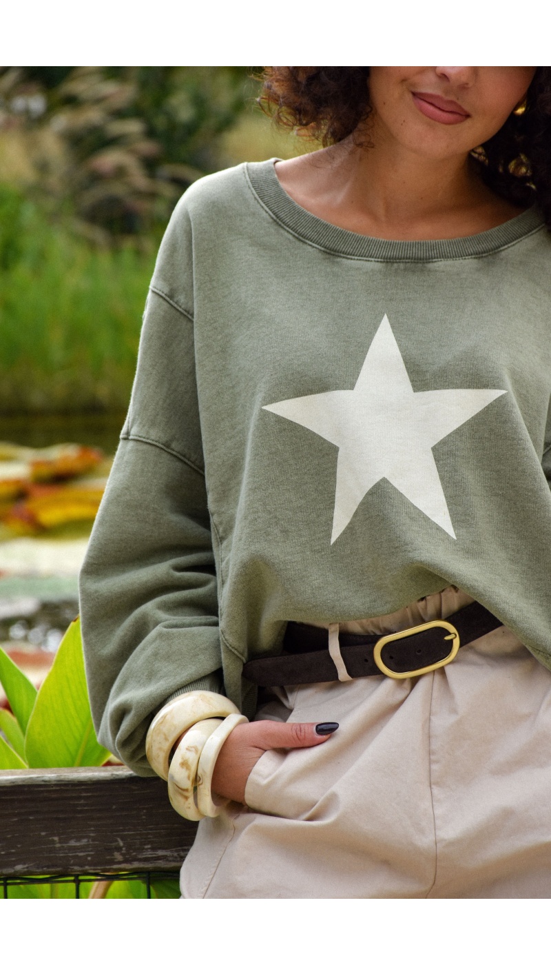 Pull Etoile Kaki Banditas ANTIGUA