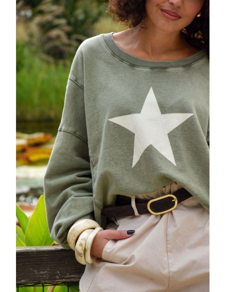 Pull Etoile Kaki Banditas ANTIGUA