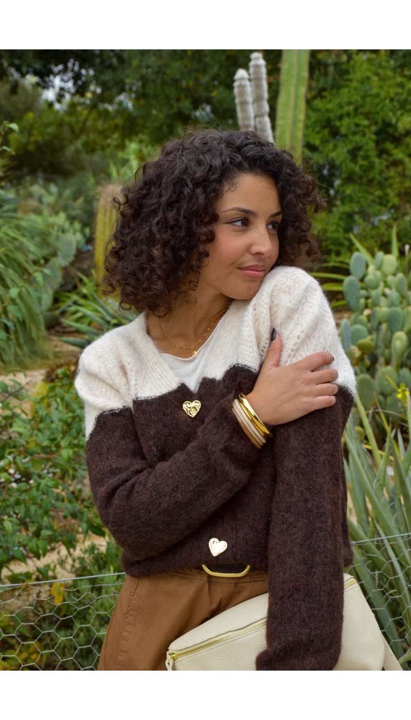 Gilet Cœur Chocolat ADALISA