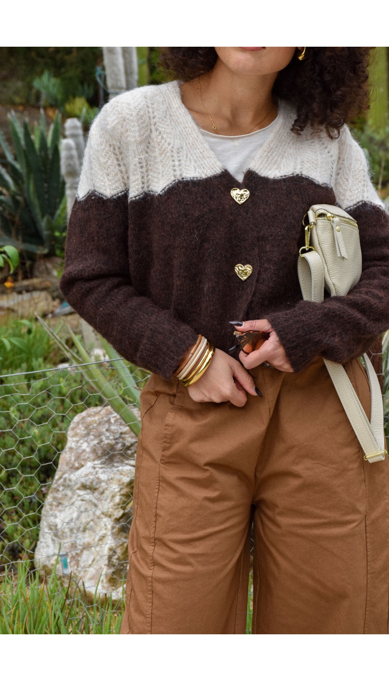 Gilet Cœur Chocolat ADALISA