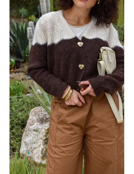 Gilet Cœur Chocolat ADALISA
