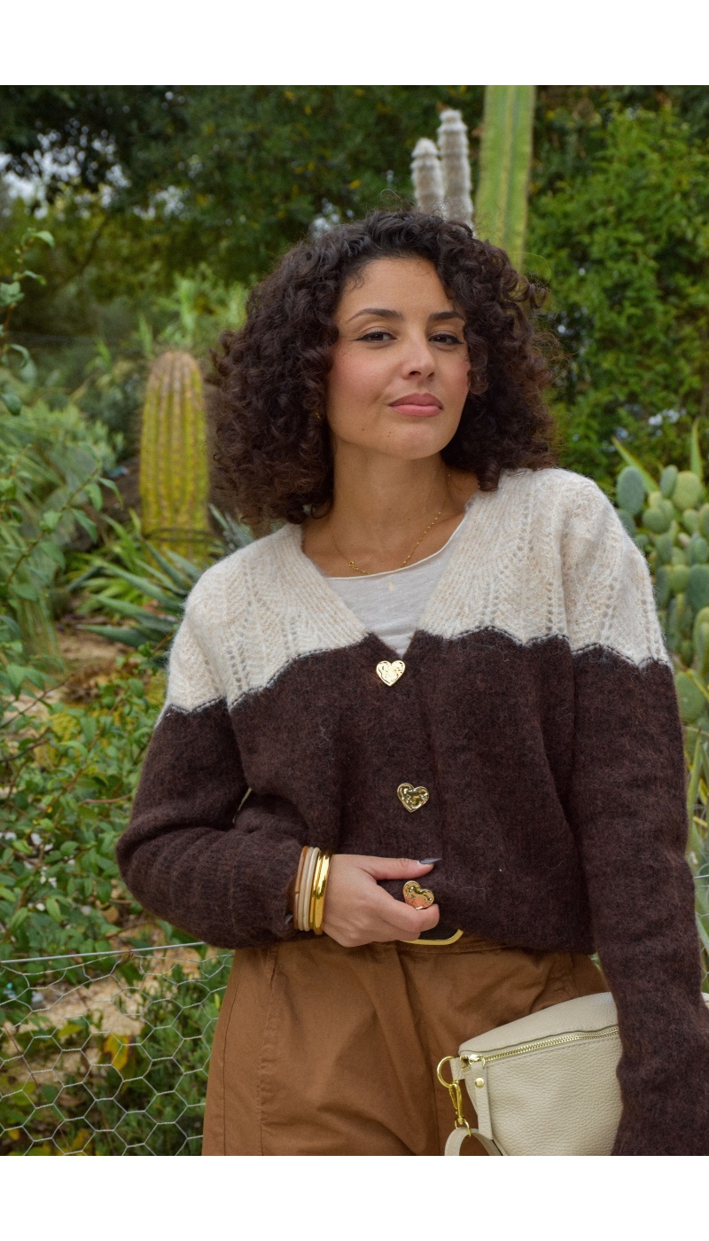 Gilet Cœur Chocolat ADALISA
