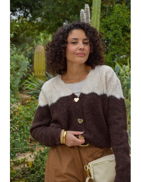 Gilet Cœur Chocolat ADALISA