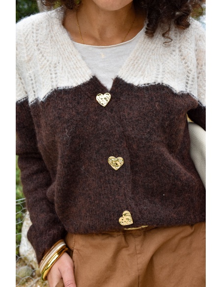 Gilet Cœur Chocolat ADALISA