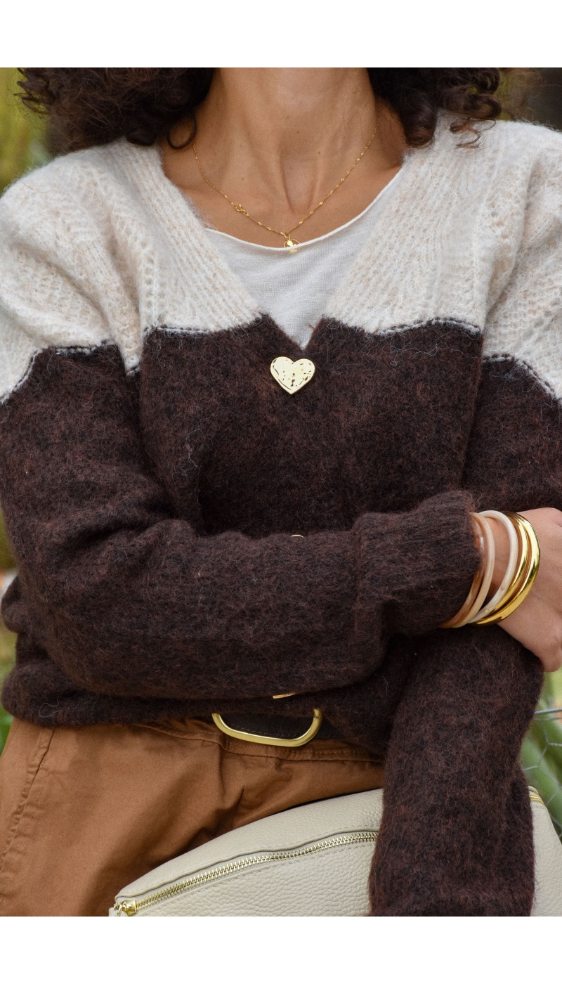 Gilet Cœur Chocolat ADALISA