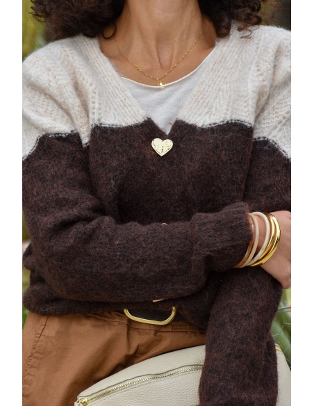 Gilet Cœur Chocolat ADALISA