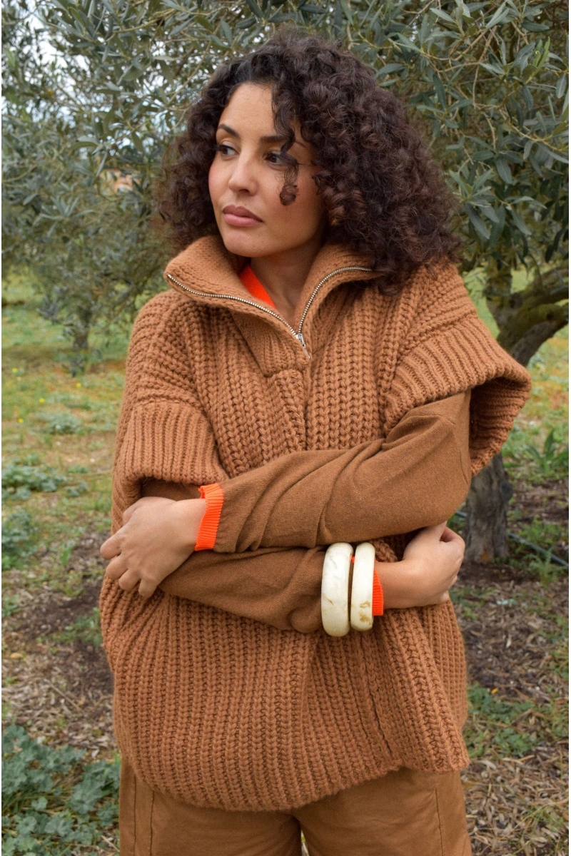 banditas  CAMEL GILET FEMME