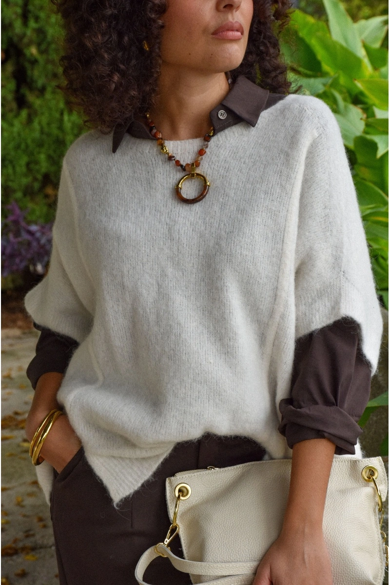 banditas  ECRU PULL FEMME 2