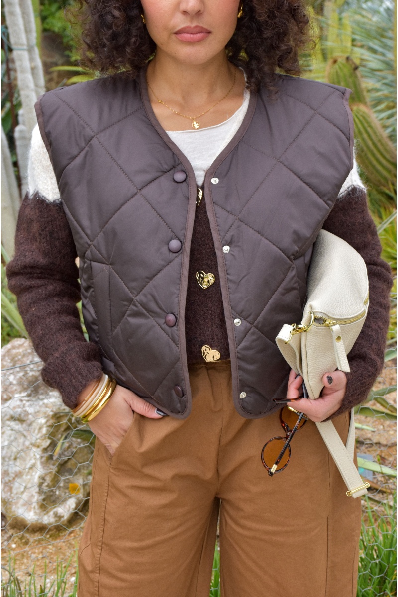 Veste Matelassée Chocolat ADRIANA 2