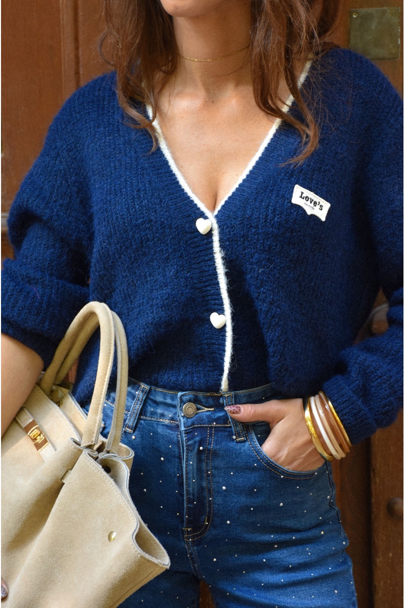 Gilet Cœur Marine BRUNELLA