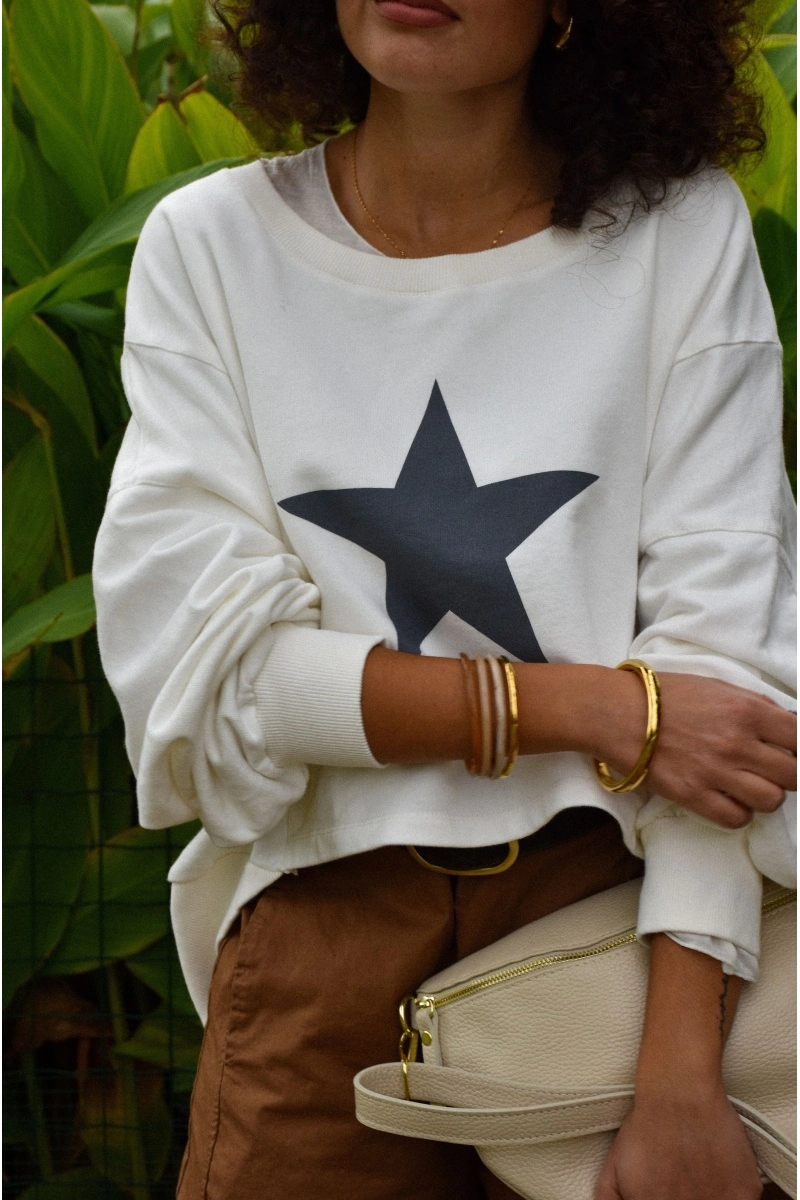 banditas ETOILE BL/GRI PULL FEMME 2