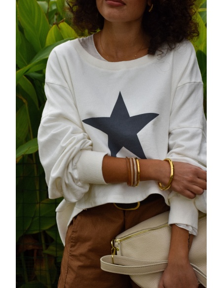 Pull Etoile Ecru Banditas ANTIGUA