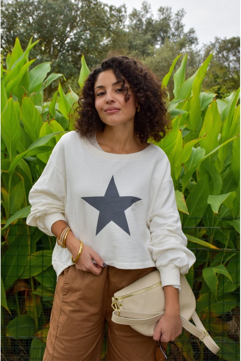 banditas ETOILE BL/GRI PULL FEMME