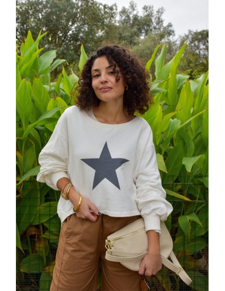 Pull Etoile Ecru Banditas ANTIGUA