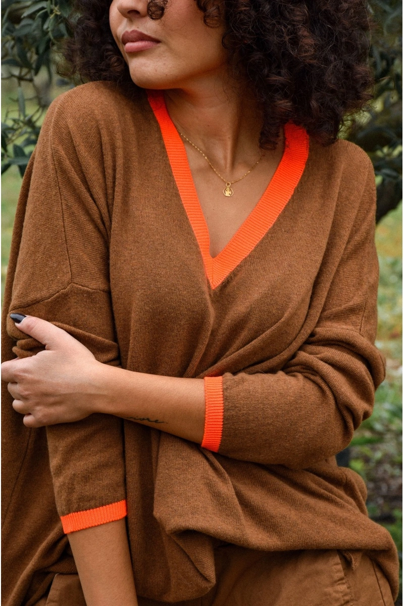 banditas ORANGE CAMEL PULL FEMME 2