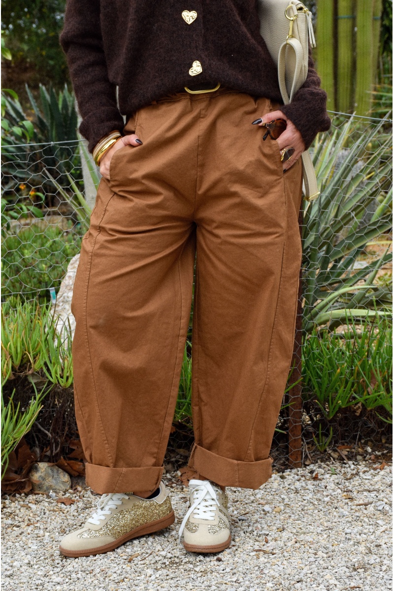 Pantalon Carotte Camel BARBARA