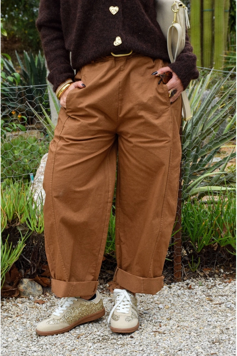 CEINTU CAMEL PANTALON FEMME