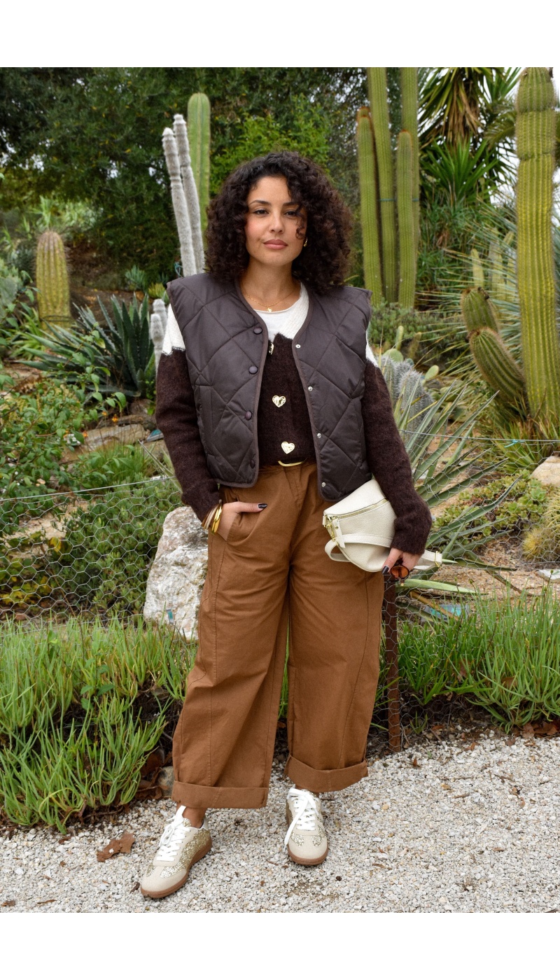 Pantalon Carotte Camel BARBARA