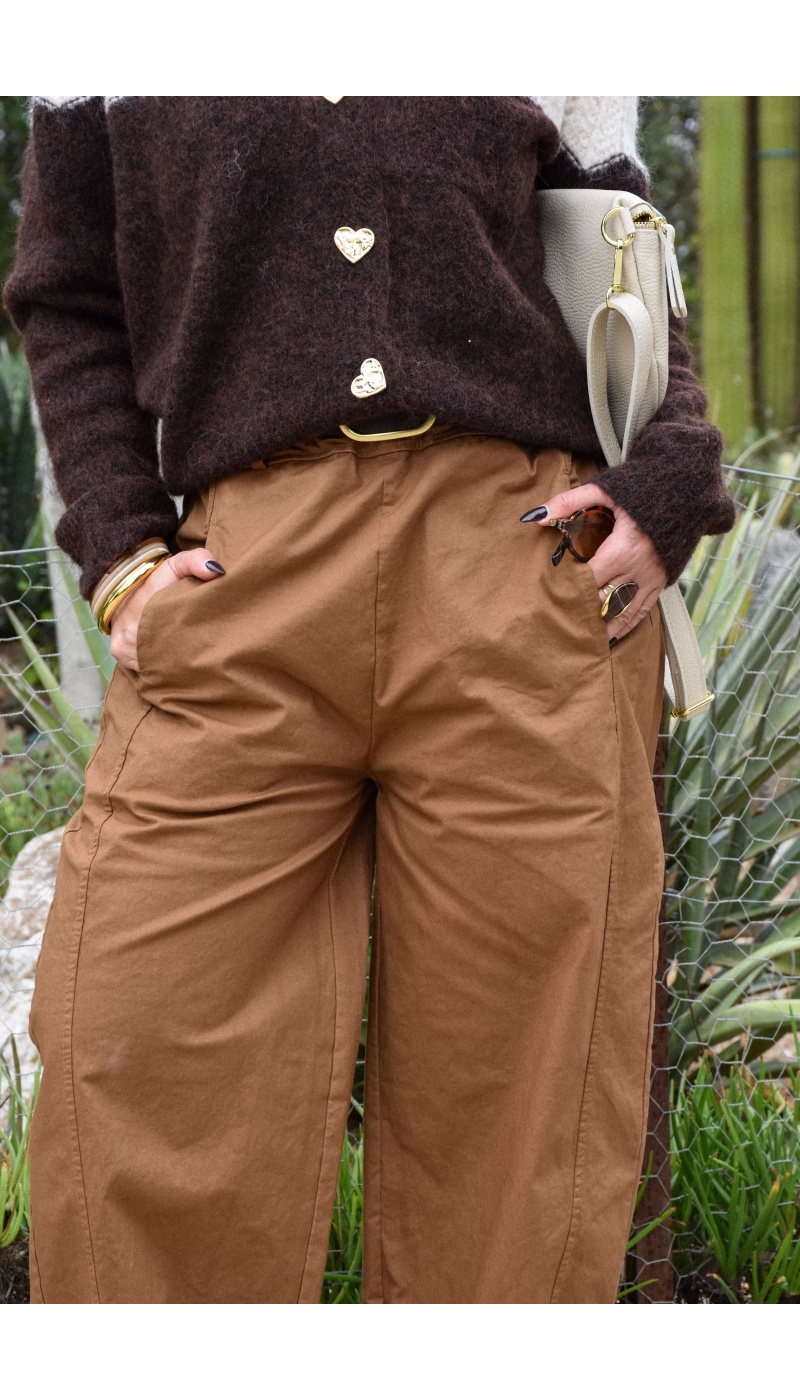 Pantalon Carotte Camel BARBARA