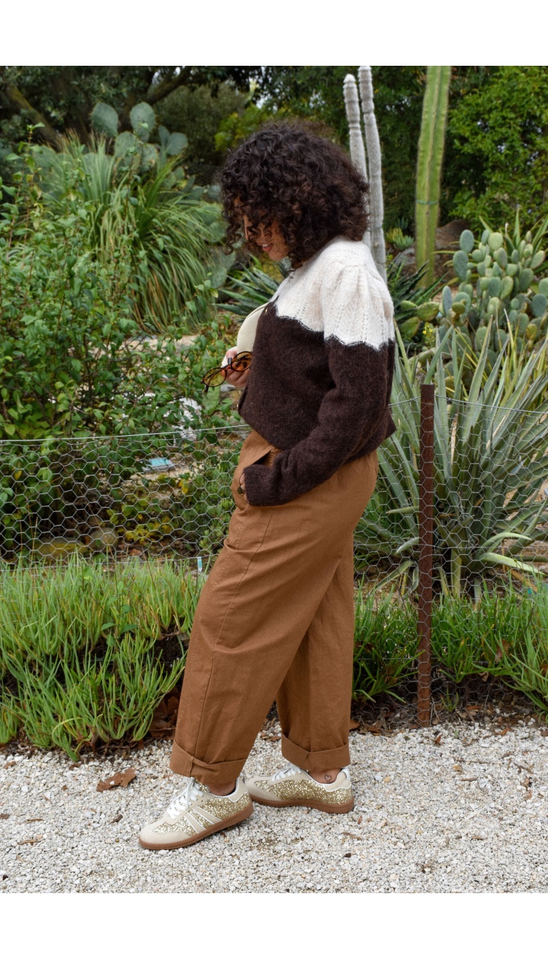 Pantalon Carotte Camel BARBARA