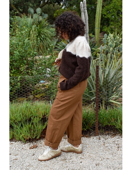Pantalon Carotte Camel BARBARA