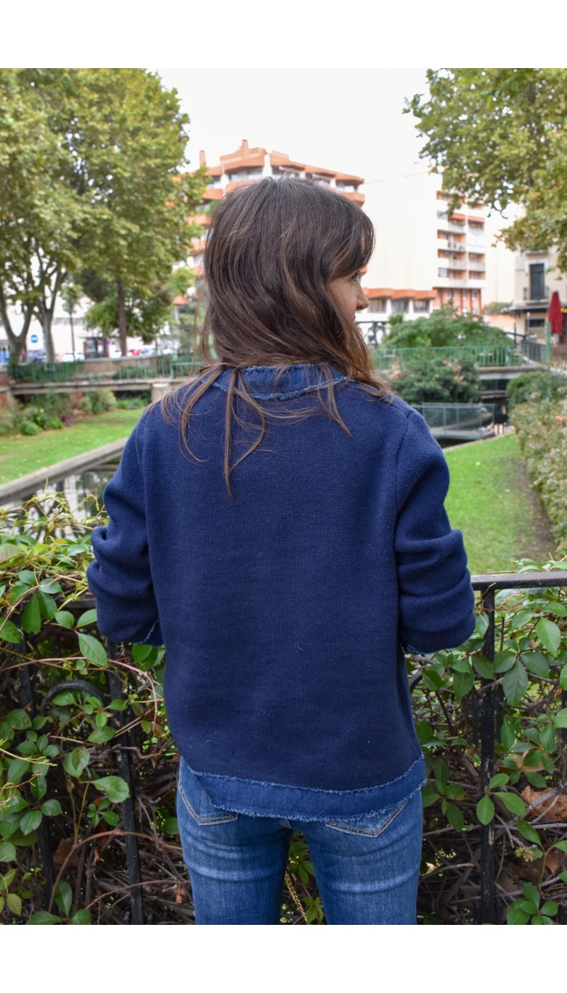 Gilet Denim Marine CLELIA Gilet Denim Marine CLELIA