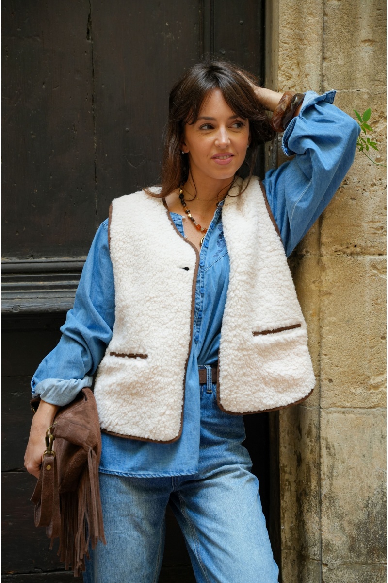 Gilet Bouclette Réversible CAMILLA 2