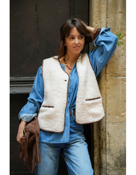 Gilet Bouclette Réversible CAMILLA