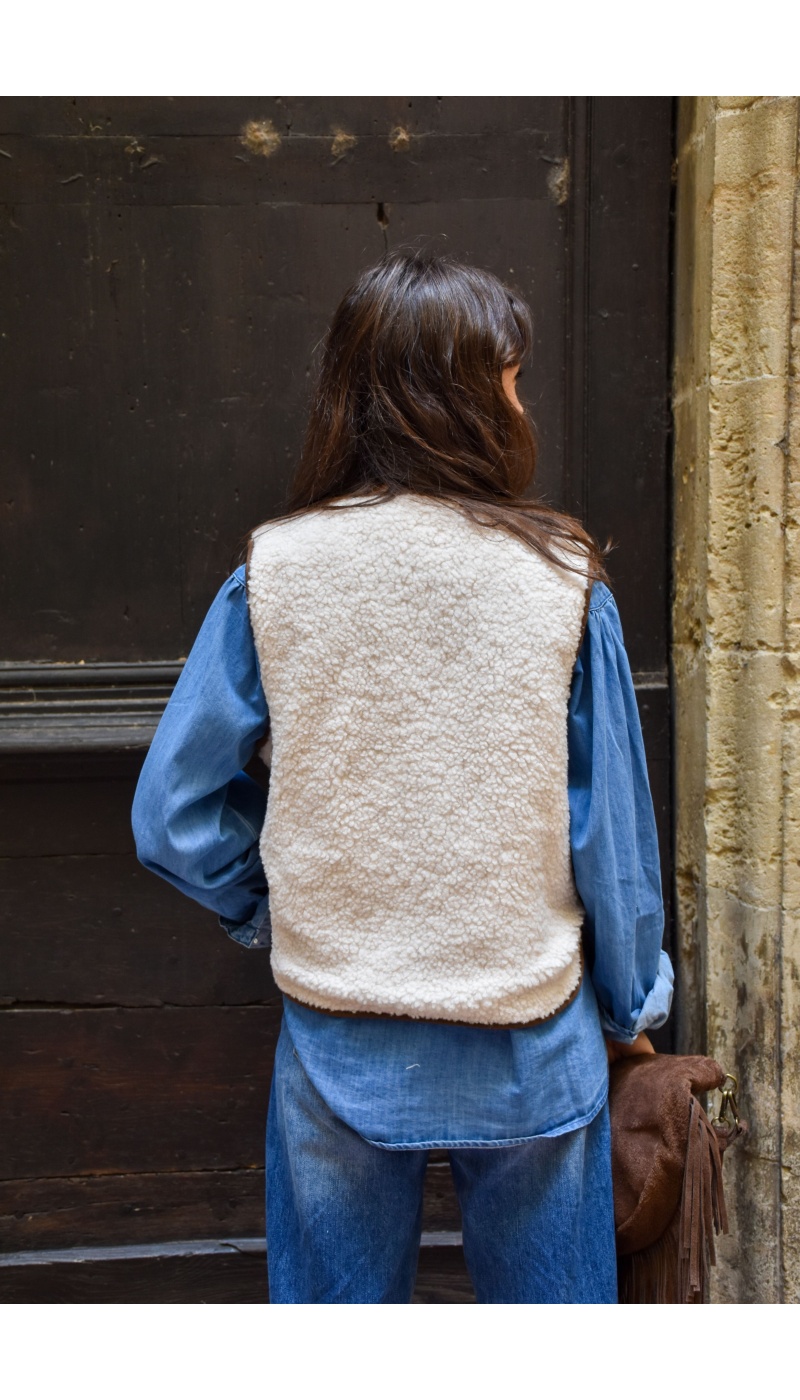 Gilet Bouclette Réversible CAMILLA Gilet Bouclette Réversible CAMILLA