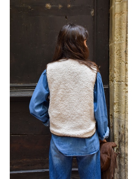 Gilet Bouclette Réversible CAMILLA
