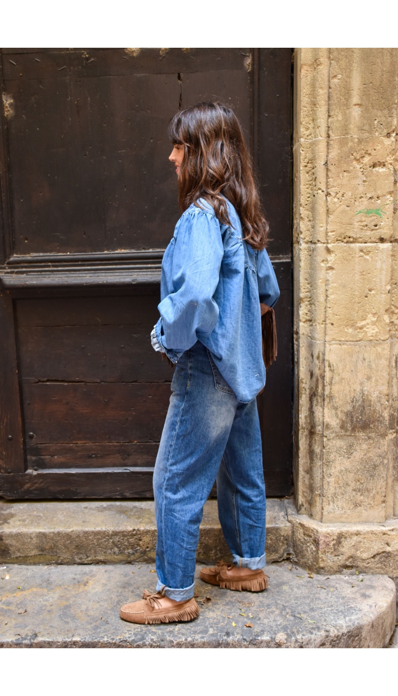 Chemisier Brodé Denim FLORIA