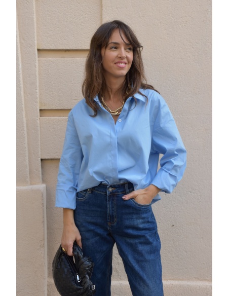 Chemisier Uni Ciel MATHILDE