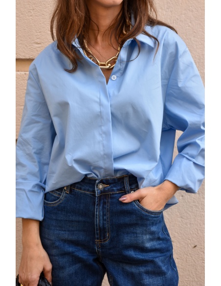 Chemisier Uni Ciel MATHILDE
