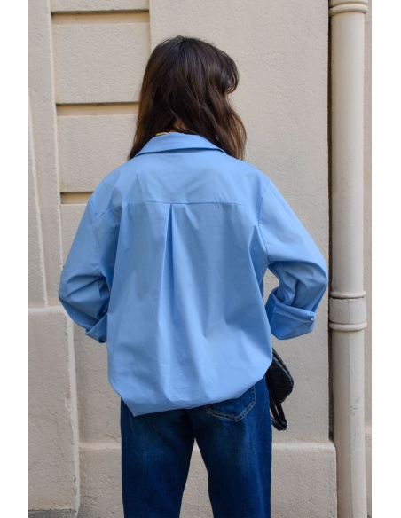 Chemisier Uni Ciel MATHILDE