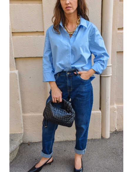 FASHION TENDANCE BRUT BLEU JEANS FEMME