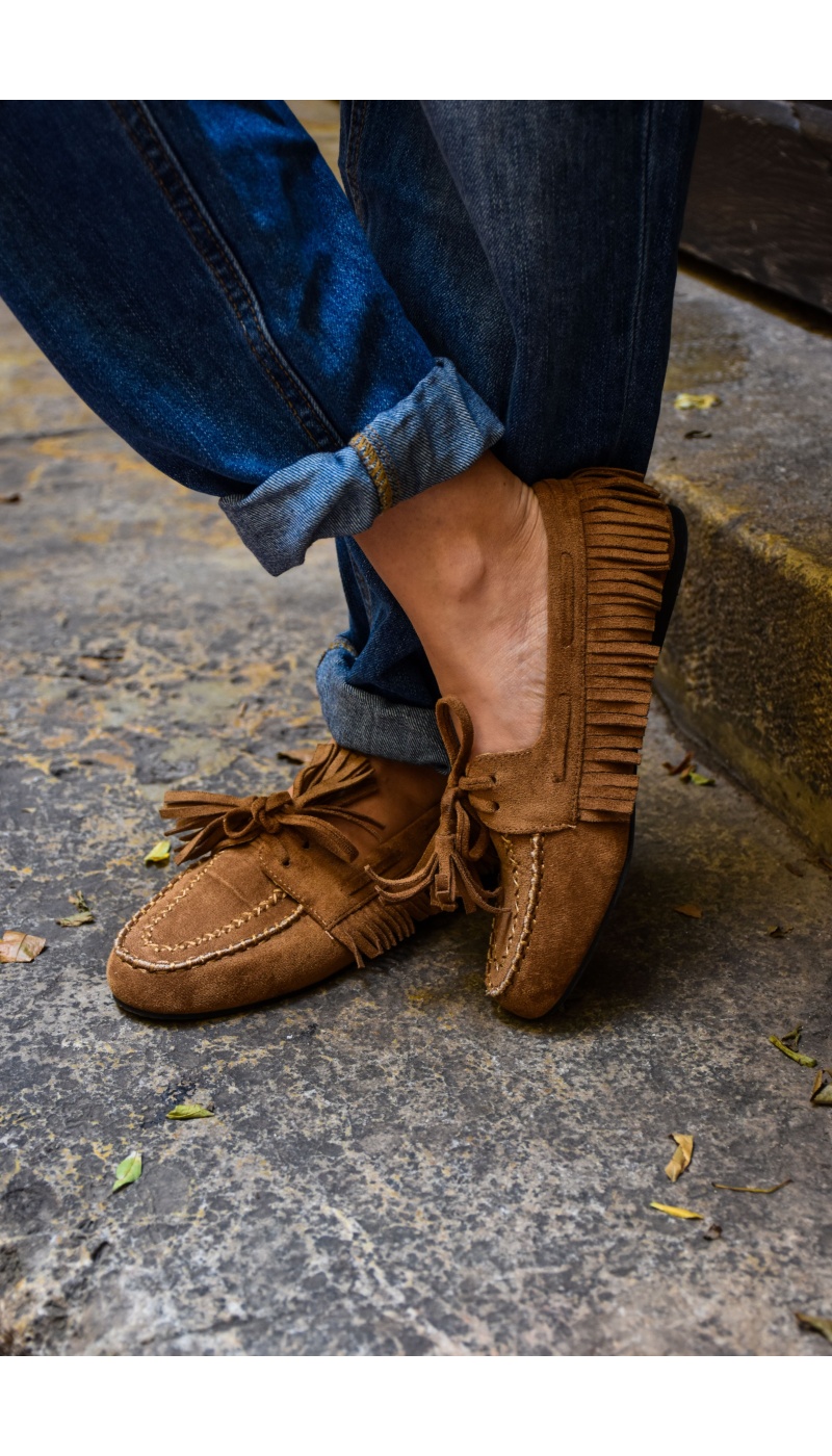 Mocassins Franges Camel SOPHIE