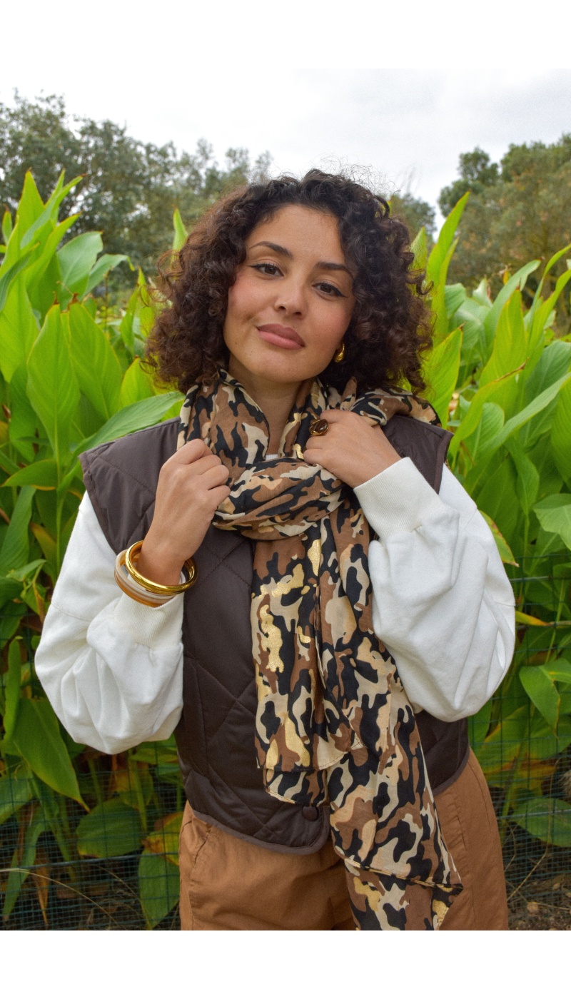 Foulard Camouflage Beige JULIETTA