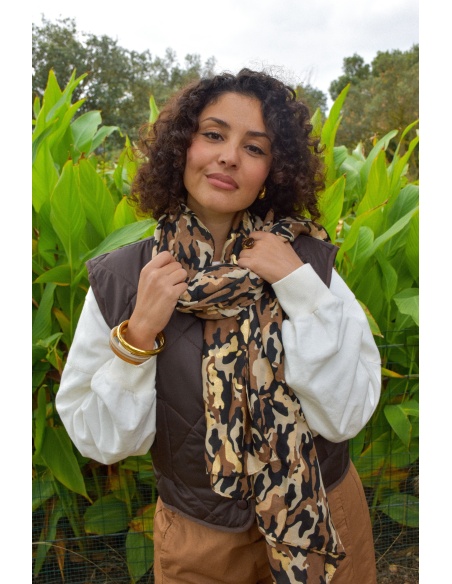Foulard Camouflage Beige JULIETTA