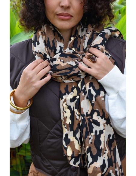 Foulard Camouflage Beige JULIETTA