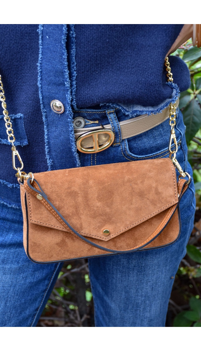 FLORA AND GEAN IMPORT DAIM COGNAC POCHETTE