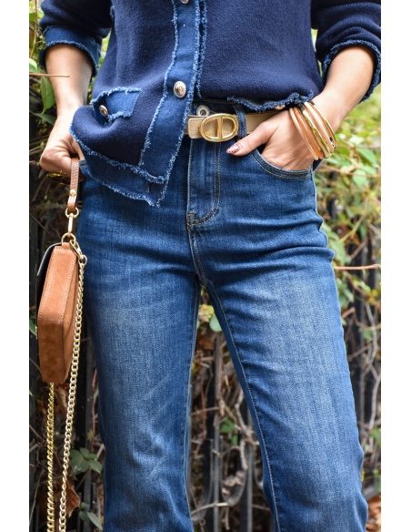 Ceinture Cuir Beige TINA