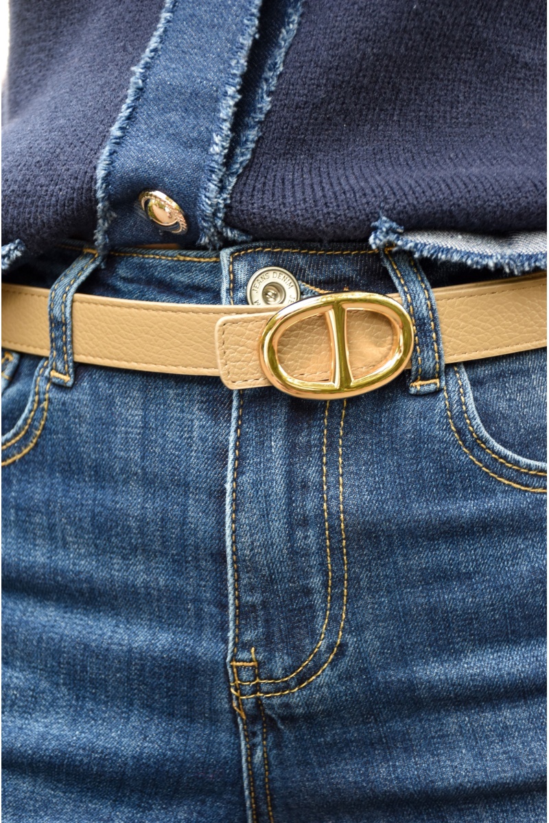 Ceinture Cuir Beige TINA 2