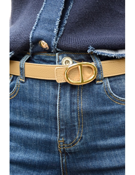 Ceinture Cuir Beige TINA