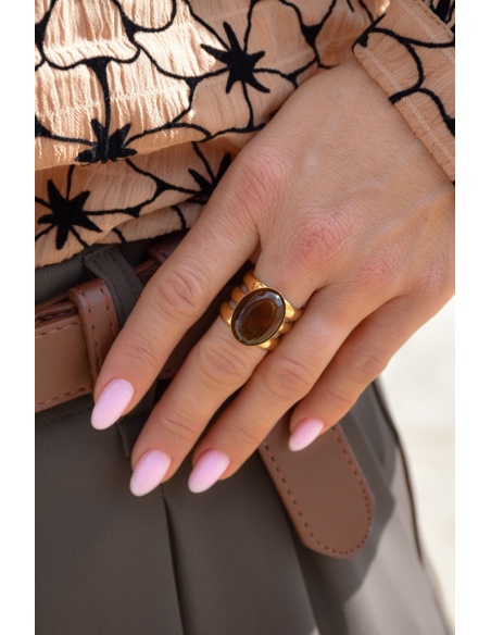 pretty baby OVALE MARRON BAGUES