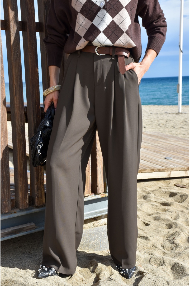 Pantalon Fluide Kaki LIVIA