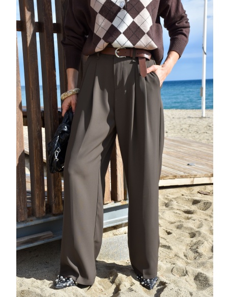 Pantalon Fluide Kaki LIVIA