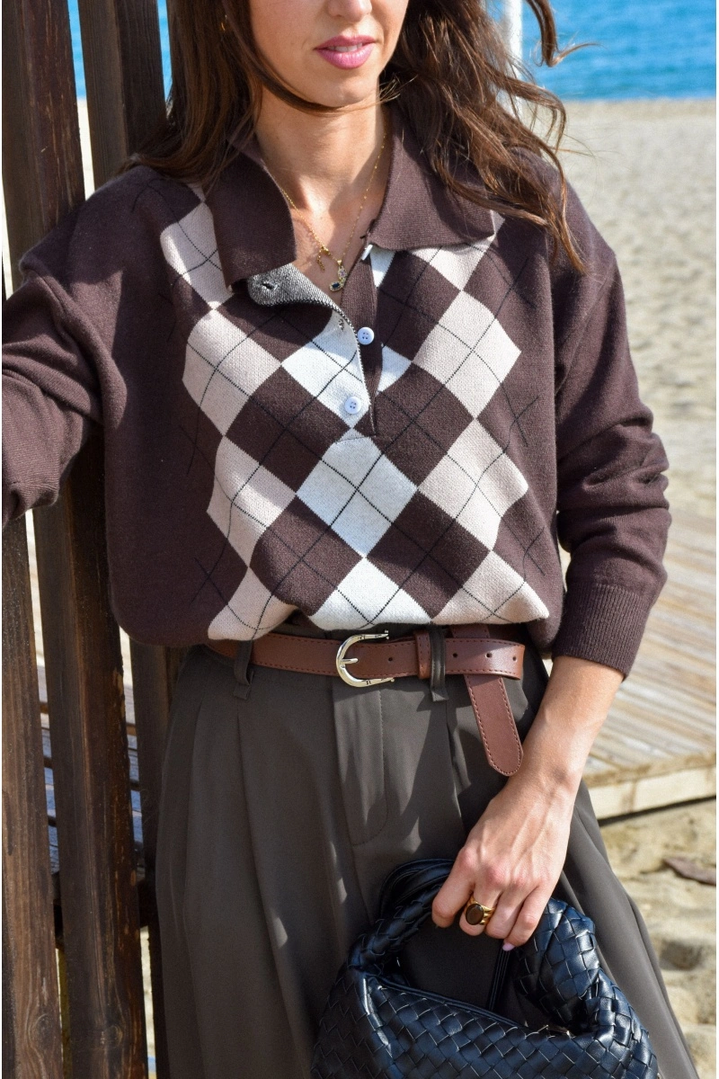 senes CARREA MARRON PULL FEMME